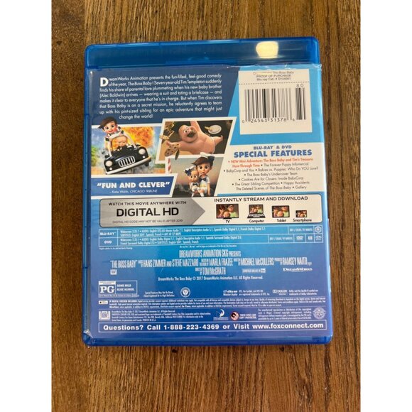 The Boss Baby Special Edition Blu-Ray DVD Digital HD Alec Baldwin Pre-Owned - Picture 4 of 4